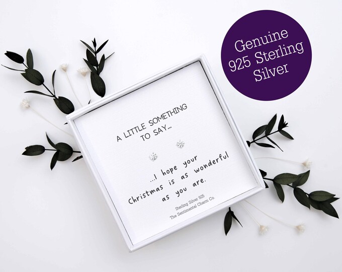 TSCC0293 You Are Wonderful Christmas Silver 925 Stud Earrings A Little Something To Say Gift for Her Quote Merry Happy Christmas Quote Studs