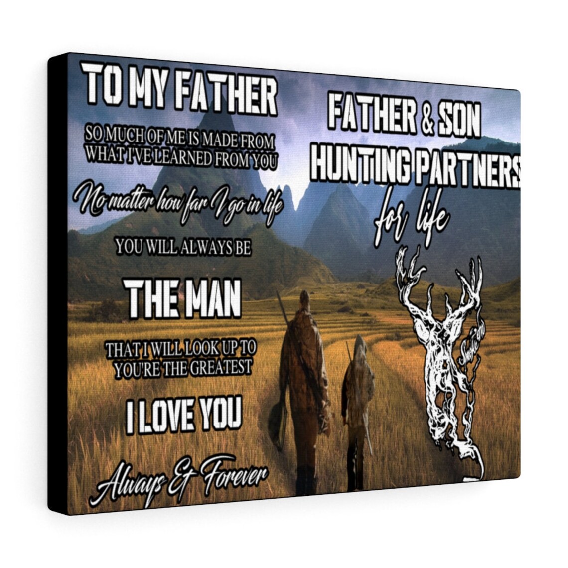 To My Dad Hunting Partners for Life Canvas Etsy