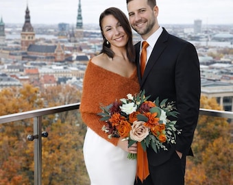 Weicher gestrickter Brautshrug für die Hochzeit - Bolero Cover-Up für Bräute & Brautjungfern