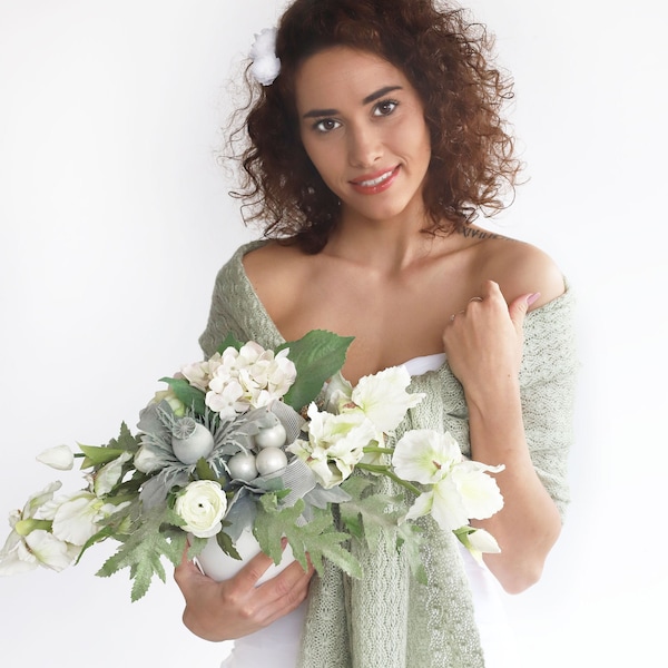 Green Wedding Shawl Etsy