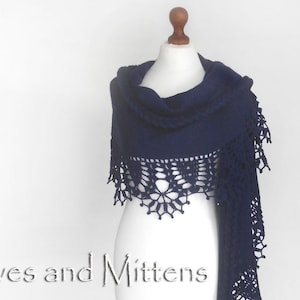 Chal de boda azul oscuro, chal de novia, capa de novia, bolero de boda, chal de crochet azul, capa, capa de novia, chal de dama de honor, talla grande