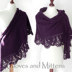 Purple color wrap, wine crochet shawl, eggplant wedding wrap, bridal shawl, bridal cover up, wedding bolero, for bridesmaids, plus size too