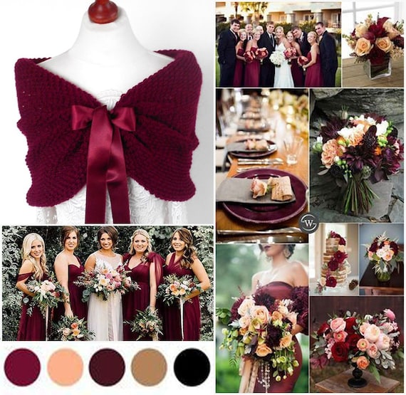 burgundy wedding wrap