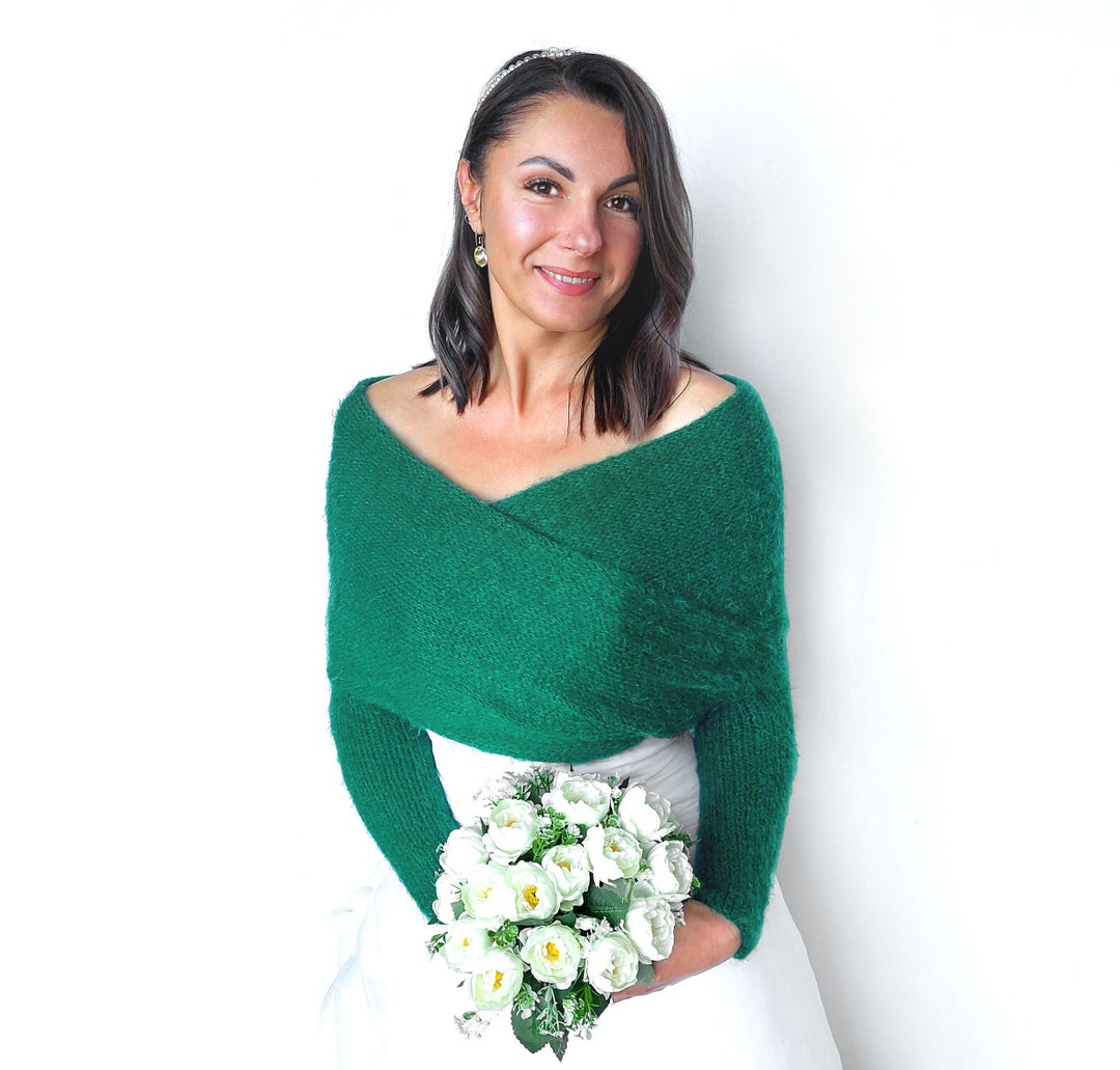 Emerald Green Convertible Wedding Jacket Wedding Sweater Etsy
