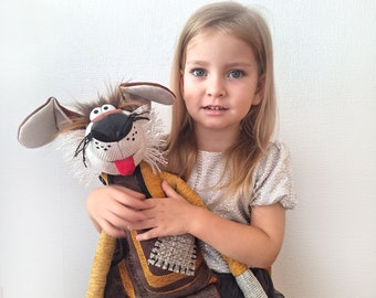 Handmade Stuffed Dog Toy: Collectible Big Dog Doll, Nursery Art Decor
