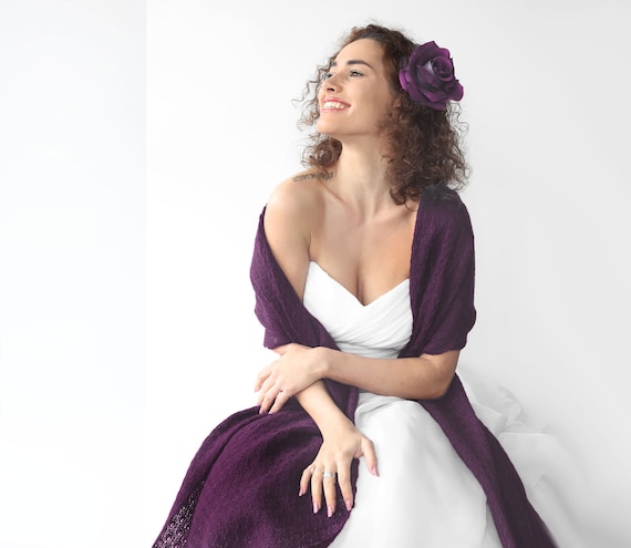 purple shawl wedding