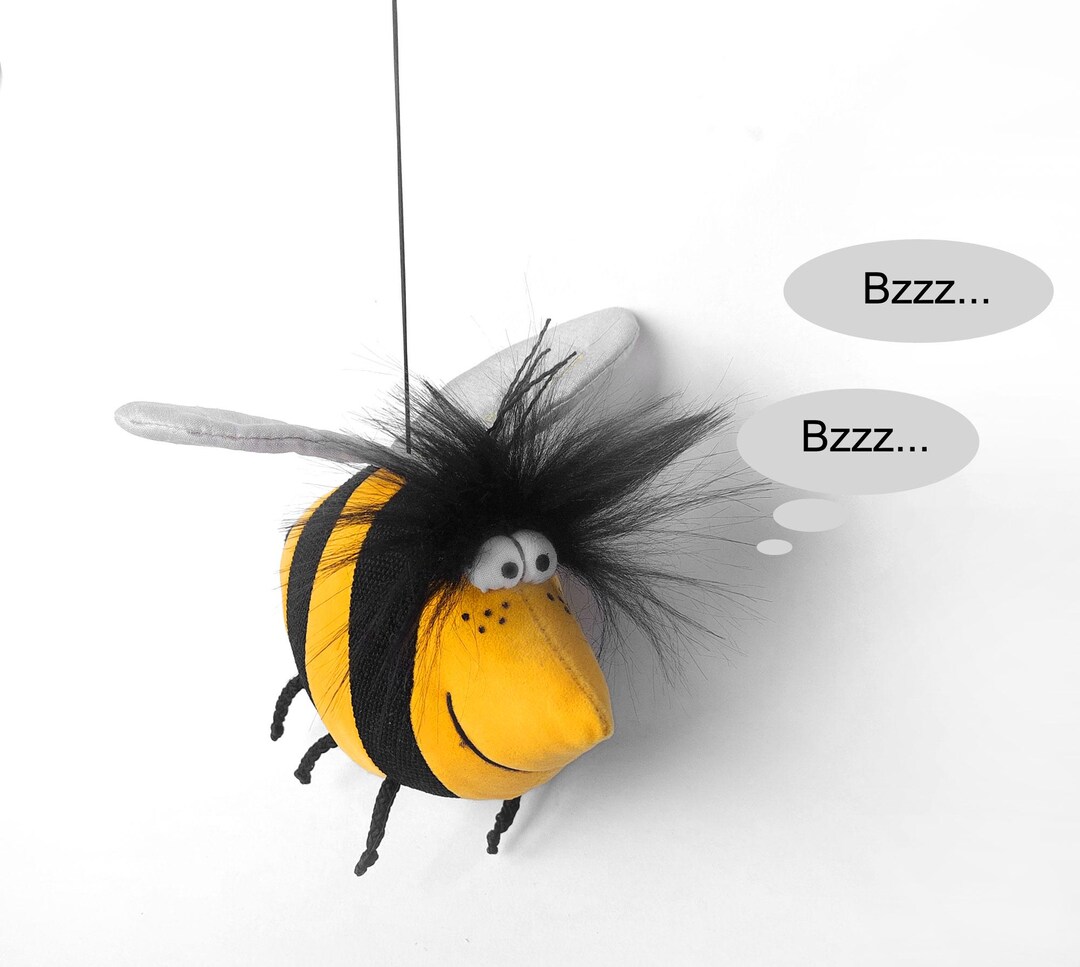 Stuffed Be Handmade Stuffed Bee: Nursery Decor, Collectible Art Doll, Gift for ...