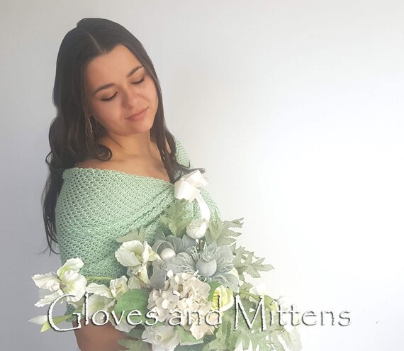 Light Green Wedding Wrap Bridal Shawl Bridal Cover Up Wedding Etsy