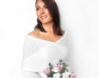 Giacca da sposa convertibile bianca, maglione da sposa, copertura, giacca da sposa, scrollata di spalle lavorata a maglia, maglione da sposa, sciarpa da sposa con le braccia