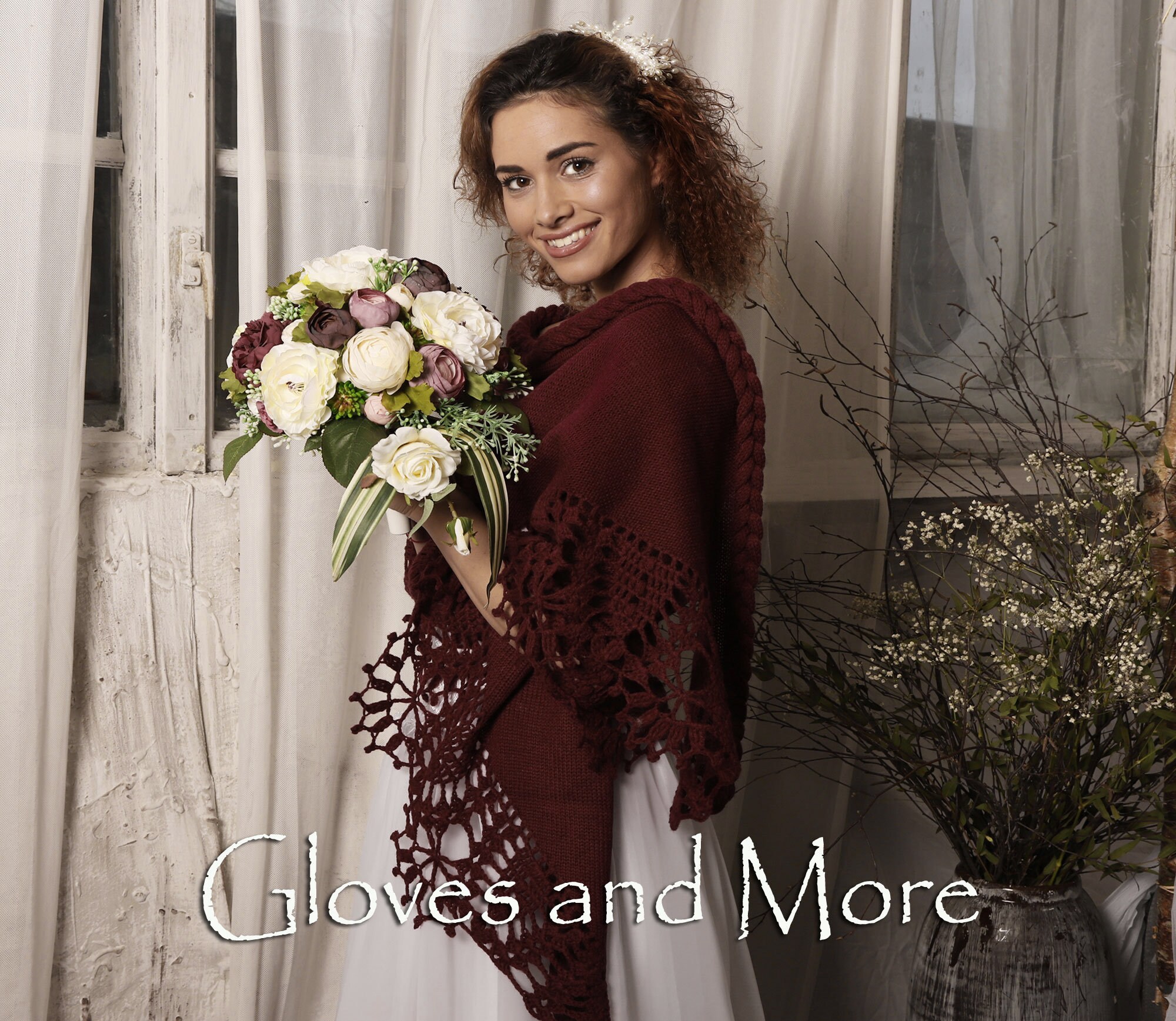 burgundy shawl wedding