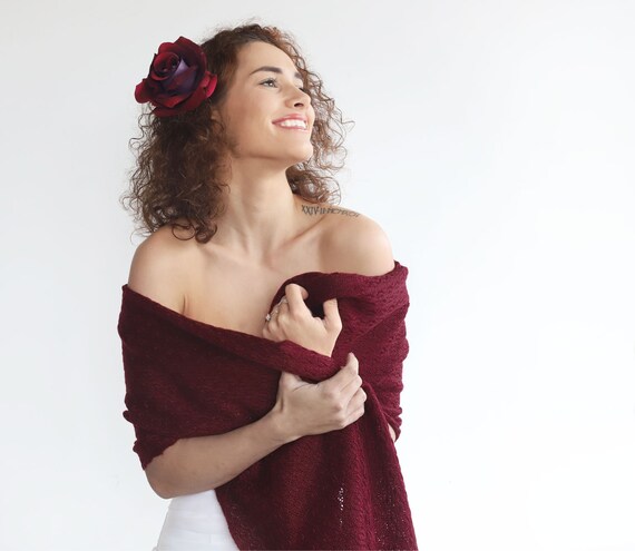 burgundy wedding wrap