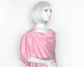 Rosy Wedding Wrap-Bridal Cape-Pink Shoulder Scarf-Bridesmaid Shawl-Hot Pink Pashmina Scarf-Bridal Cover Up-Wedding Bolero-Cashmere Shawl