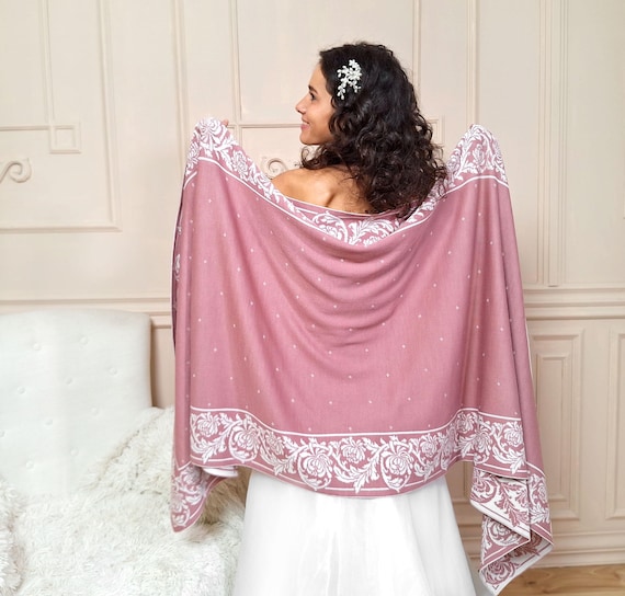 Lana Scialle Color Cipria Coprispalle Scialle Rosa Scialle Da