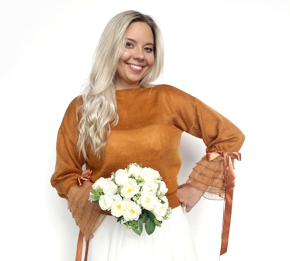 Burnt orange bolero jacket sale