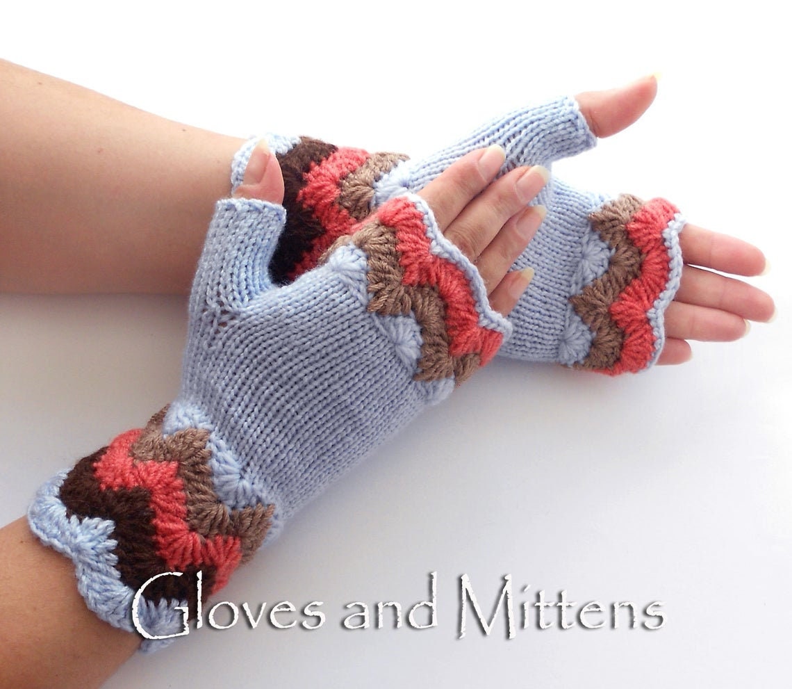 Womens Floral Embroidery Knitted Gloves Autumn Winter Crochet Gloves  Fingerless Wrist Length Mittens Gloves