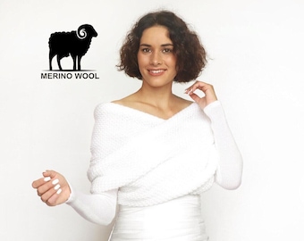 Coprispalle da sposa in lana merino – Bolero da sposa per spose e damigelle