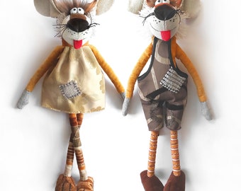Handmade Fabric Dog Doll: Big Stuffed Animal Nursery Art, Collectible Dog