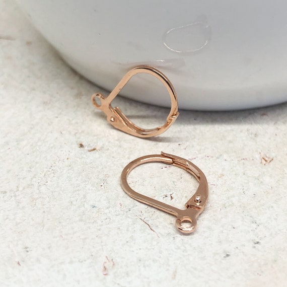 Ohrbrisuren Edelstahl,  Rosévergoldete Ohrrbrisuren, 5 Paar RG