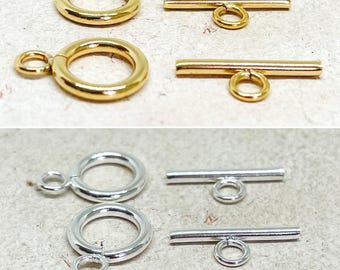 2 St. Edelstahl Knebel Verschlüße, Kettenverschluss, Armband Verschlüsse