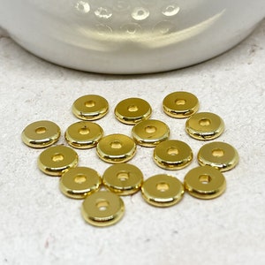30 St. Spacer Perle Vergoldet, Vergoldete Messing Perlen, DIY Bild 4