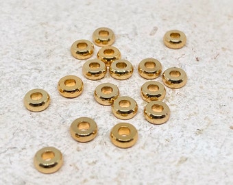 30 pcs Spacer Bead Gold Plated, Gold Plated Brass Beads, DIY