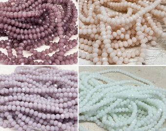 Glass beads 3 mm, 120 pieces, faceted glass beads, pink beads 3 mm