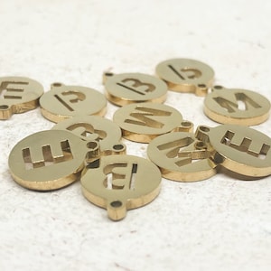 Initialen Anhänger, Alphabet Perlen A-Z, Edelstahl vergoldete Buchtaben Anhänger, Initial A-Z