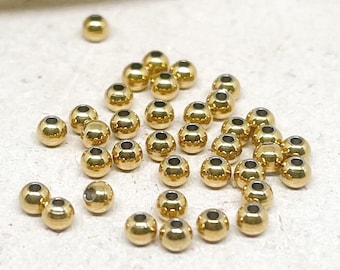 30 Vacuum-Coated Stainless Steel Spacer Beads for DIY Bracelets, Gold-Plated Stainless Steel Beads