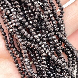 Crystal beads 2 mm, one strand 180 pieces glass beads, brown metallic glass beads