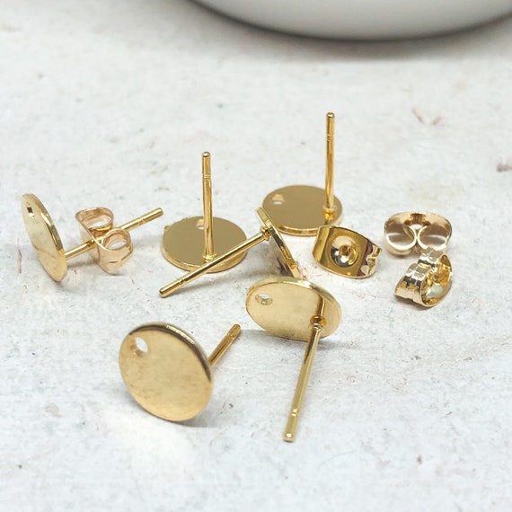 Edelstahl Ohrstecker mit Platte, 2 Paar Rohlinge, DIY Ohrringe