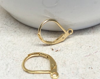 Ear hooks made of stainless steel, gold-plated ear hooks, 5 pairs of ear hooks