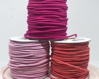 Elastisches Band, Elastikband 2mm Gummikordel Rosa, Pink, Apricot, 5 Meter Band, 0,80 EUR/m