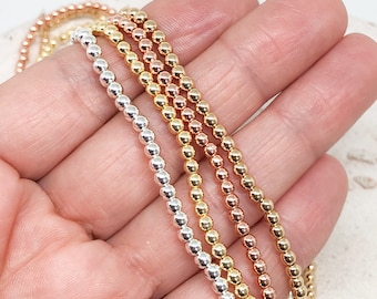 Gold-plated/silver-plated hematite beads, 3 mm hematite beads, 1 strand