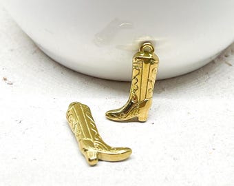 Stainless steel boot charms, waterproof boot jewelry charms, cowboy charm (2 pieces).