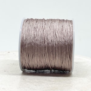 10m Macraméband, Greige Braun, Schmuckband 0,8mm, 0,20 Euro/m