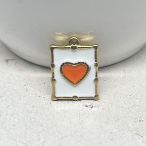 Hangerkaart van roestvrij staal met hart, PVD-vacuümcoating voor sieraden, rechthoekig hart