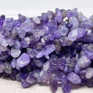 Amethyst gemstone beads, gemstone chips 5 mm 8 mm, amethyst chips, amethyst chip, nuggets amethyst image 2