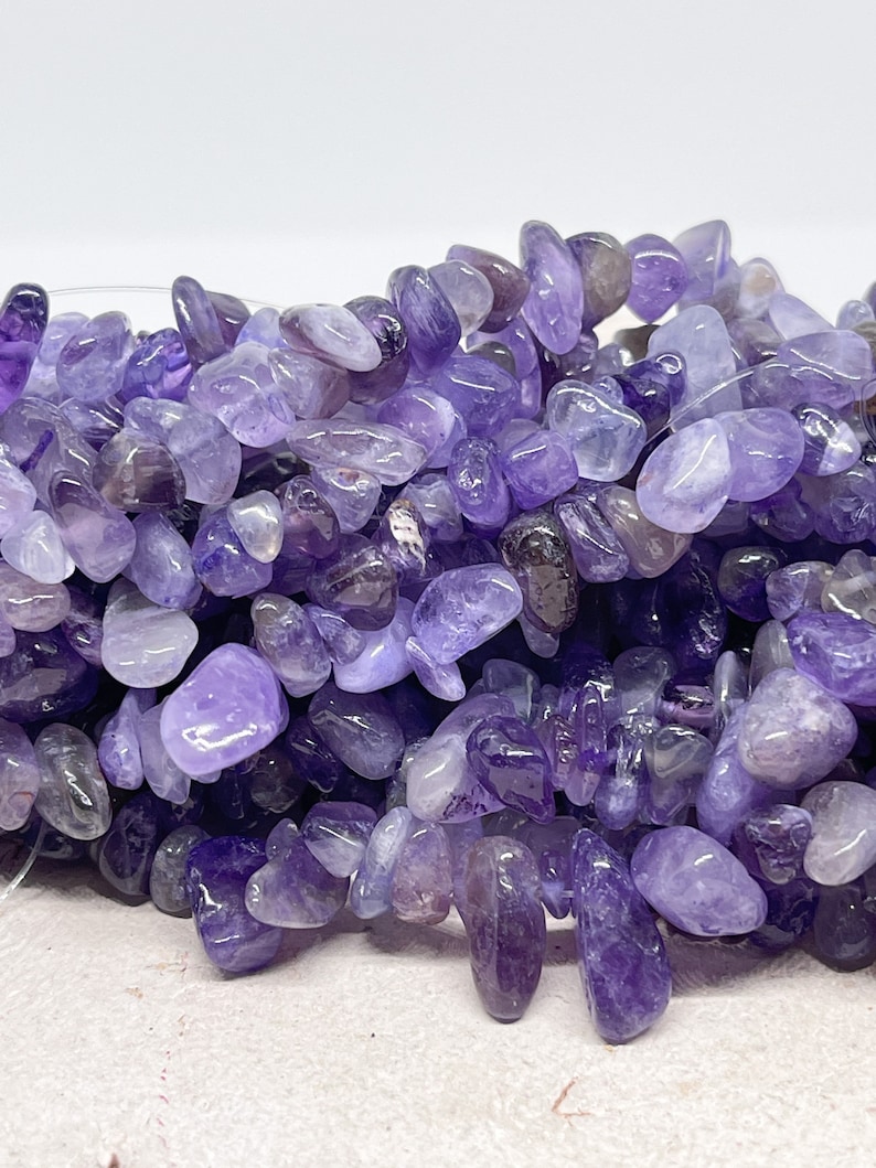 Amethyst gemstone beads, gemstone chips 5 mm 8 mm, amethyst chips, amethyst chip, nuggets amethyst image 2