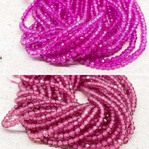 Crystal beads 1.5 mm 200 pcs., glass beads pink, 1.5 mm glass beads