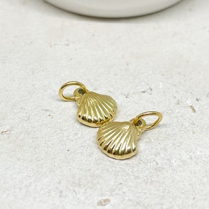 2 pcs. stainless steel vacuum coating pendant shell, filigree pendant stainless steel, shell pendant small shell, scallop pendant