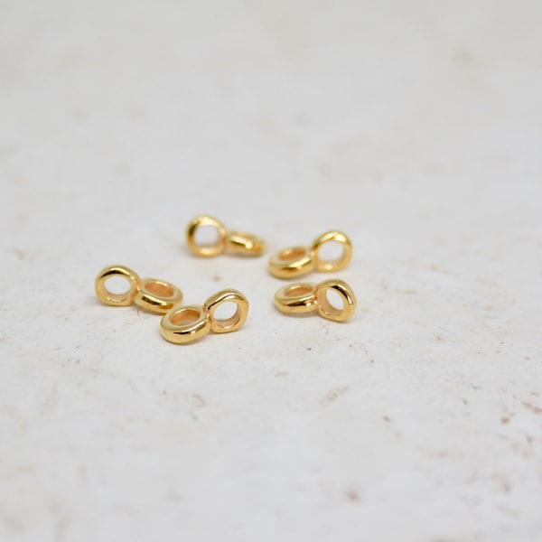 Pack of 5 pendant loops, gold colored, DQ metal, metal loop