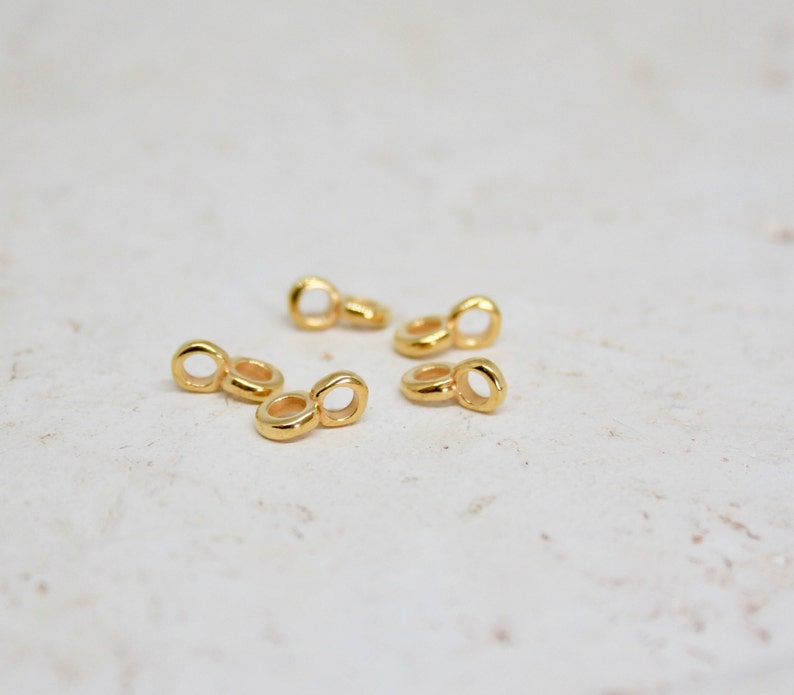 Pack of 5 pendant loops, gold colored, DQ metal, metal loop image 1
