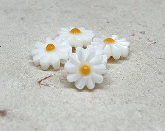 5pcs Mother of Pearl Daisy Beads, Freshwater Pearls Daysi Flower 10mm