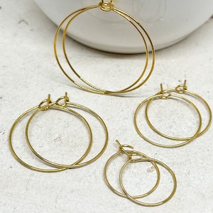 IP ion coating 6 pieces stainless steel hoop earrings, 3 pairs of hoop earrings 316L stainless steel gold-colored image 1