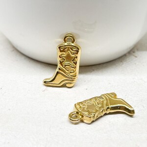 Edelstahl Stiefel Anhänger, Wasserfeste Schmuckanhänger Stiefel, Cowboy Charm 2 St.