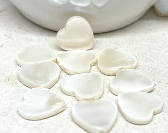6 piezas de corazones de nácar, corazones de perla de concha 14 mm