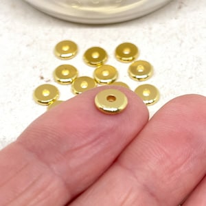 30 St. Spacer Perle Vergoldet, Vergoldete Messing Perlen, DIY 7mm x 2mm