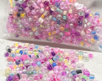 20 grams of rocaille beads, 8EUR/100g glass beads 8/0 - 3 mm, rocaille beads colorful