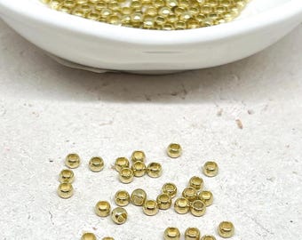 30 Stainless Steel Spacer Beads for DIY Bracelets, Gold Plated Stainless Steel Beads