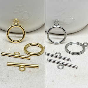 Edelstahl Knebel Verschlüsse goldfarben, Kettenverschluss, Armband Verschlüsse